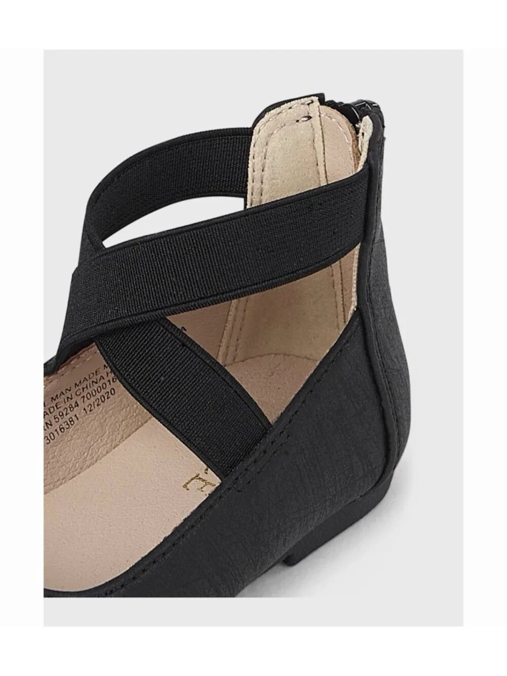 Children’s Place Toddler Girls Cross Strap Ballet Flats - Black 5